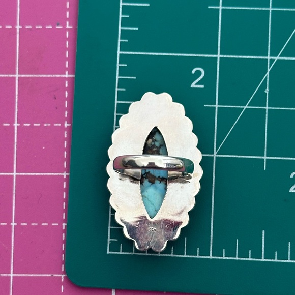 Golden Hills Turquoise Southwestern Sterling Silver Ring - Picture 5 of 7